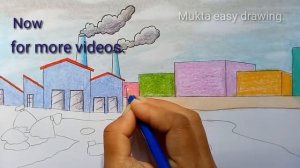 How to draw scenery of Environmental Pollution.Step by step(easy draw)