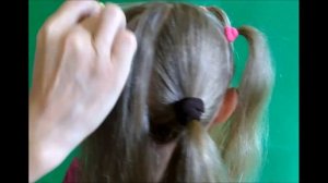 ДЕТСКАЯ ПРИЧЕСКА С РЕЗИНКАМИ. Ярко, легко, быстро.