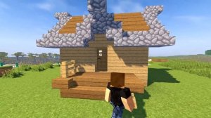 Маленький дом в Майнкрафт с огородом и шахтой - Как построить стартовый дом Minecraft