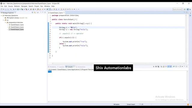 Java Programming Interview Questions - string comparison in java | Guess the Output Part 3