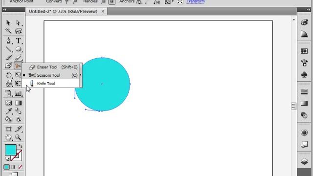 Инструменты Scissors Tool и Knife Tool в Adobe Illustrator CS4 (16/39) смотреть онлайн