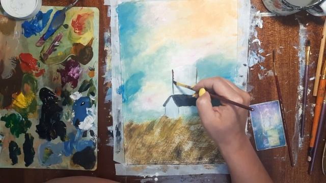 Как нарисовать маяк. Рисуем пейзаж. Как нарисовать летний пейзаж. Правополушарное рисование. смотреть онлайн