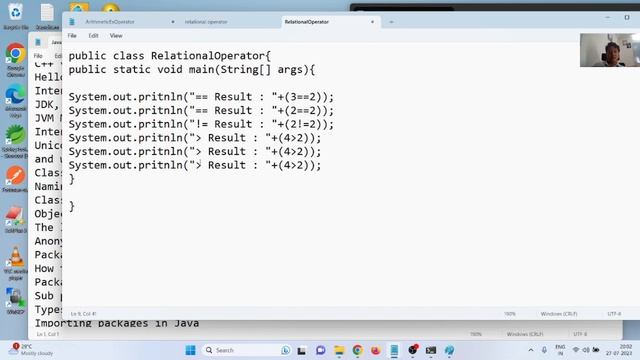 Java SE: Relational operator