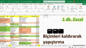 Excel 1 Dakika - CTRL+SHIFT+V