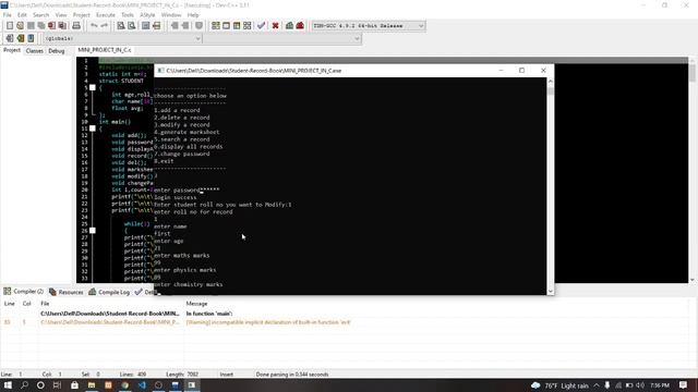 Student Record Book in C with source code | Source Code & Projects