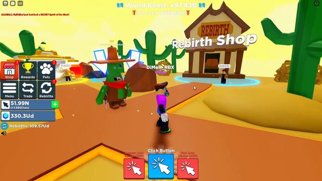 999,999,999,999,999,999,999,999 КЛИКОВ НА ДИКОМ ЗАПАДЕ В CLICKER SIMULATOR В РОБЛОКС! ROBLOX смотреть онлайн