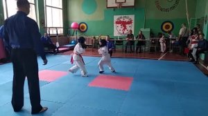 Мои первые соревнования по Киокушинкай карате. Результат - второе место. Я в белом поясе