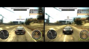 Izzy's Mazda RX-8 VS Big Lou's Mitsubishi Eclipse GT parallel speedtrap race in NFS Most Wanted