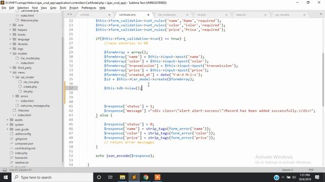 Simple Ajax Codeigniter CRUD application in Hindi - Part 2