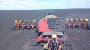 сев подсолнечника на тракторе john deere с сеялкой Vaderstad