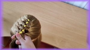 Коса из 4 прядей с лентой! Прическа на каждый день или на праздник!