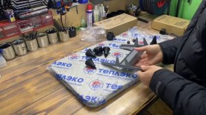 Кварцевый обогреватель ТеплЭко с добавлением базальта, подставка и терморегулятор к нему