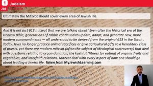 The Mitzvot. Judaism Beliefs and Teachings. AQA RS GCSE. Lesson 8