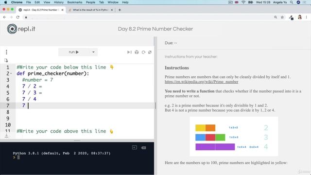 Day 8 - Function Parameters & Caesar Cipher - 5 [Interactive Coding Exercise] Prime Number Checker