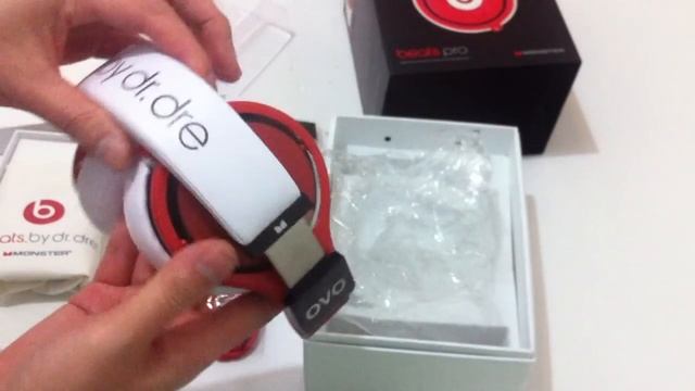 High quality noise cancelling fake Beats Pro by dr.dre angel Limited Edition red and white смотреть онлайн