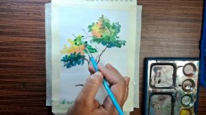 How to paint tree watercolor painting tutorial | Loose ink and watercolor sketching for beginners