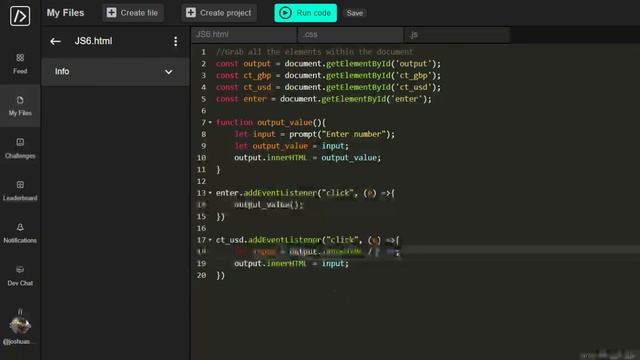 HTML Programming Tutorial EP:22 Money Converter Program (W/ JavaScript, CSS) | Joshua's Programming