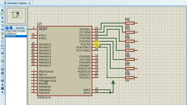 7 Segment Display Proteus Simulation Using ATmega16 смотреть онлайн