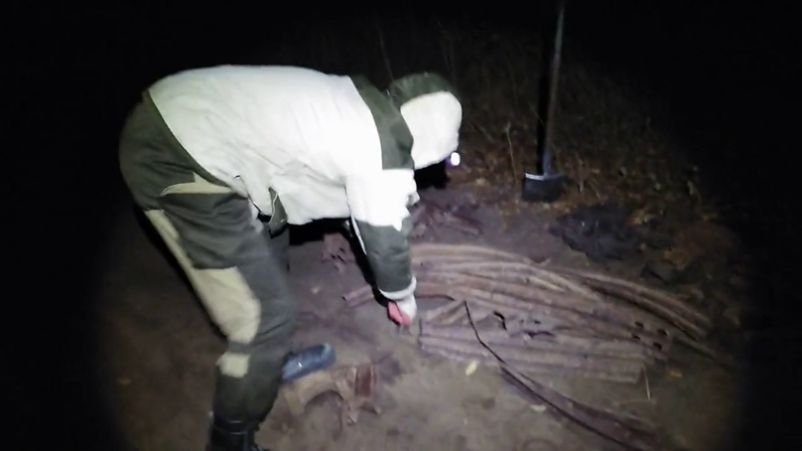 МЕТАЛЛОКОП  В ТЕМНОТЕ .  НЕ КОПАННАЯ ЛЕСОПОЛОСА.