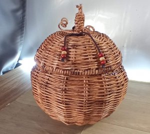 МК. Пузатик с крышкой из бумажной лозы. Крышка. Часть 2. #194(2)