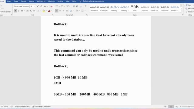 Transaction Control Language commands in SQL | Using Commit , Rollback, and Savepoint Commands | PT
