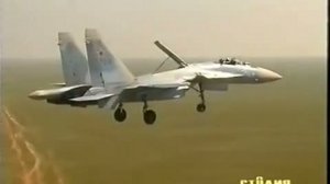 Тестовый полет самолета Су-27M (Су-35) без фонаря кабины