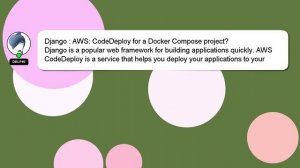 Django : AWS: CodeDeploy for a Docker Compose project?