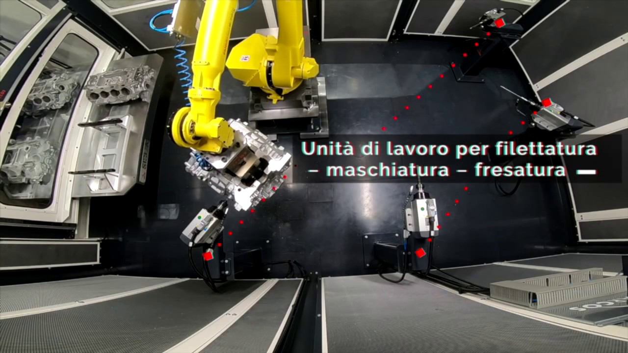 w328 - Роботизированный комплекс, 4 рабочих станции для снятия заусенцев смотреть онлайн