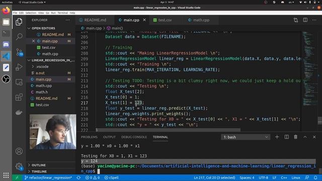Linear Regression in C++