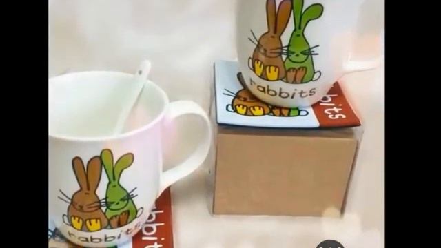 Чайная пара керамических кружек Sweet Rabbits