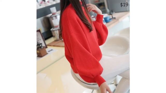 Одежда с AliExpress. Женский красивый трикотажный свитер водолазка длинный рукав Летучая мышь. смотреть онлайн