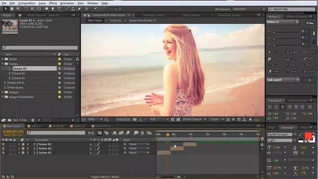 Создание простого слайд-шоу (2RogerThat - Уроки по After Effects)