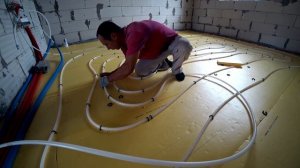 Теплый Пол своими руками! В Частном доме. Самая дешевая технология