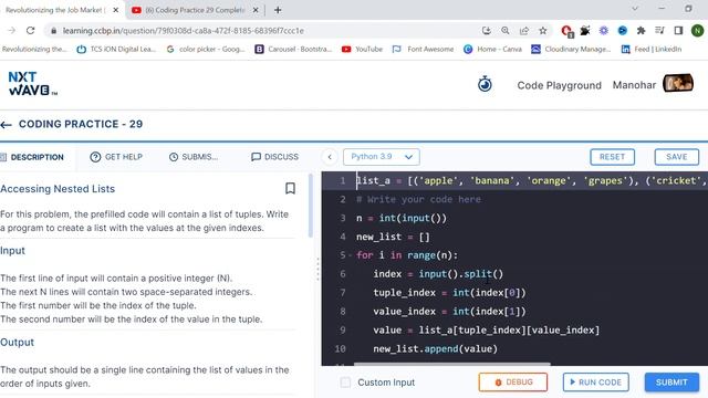 Coding practice-29 complete set || Python ccbp || All Test cases pass #python #problemsolving #happ