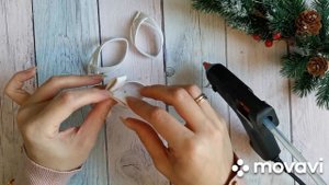 Елочные игрушки❄️снежинки из фоамирана своими руками/мк/kanzashi/diy/tutorial