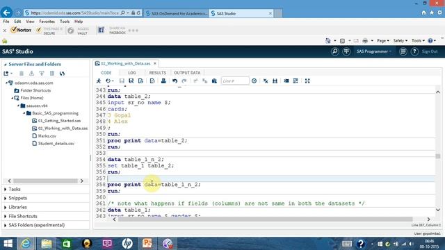 SP11 Appending datasets - append one data below another using SAS смотреть онлайн