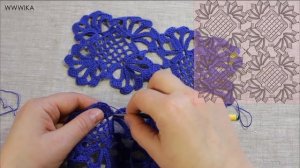 Как связать крючком квадрат Соединение квадратов Вяжем по схемам