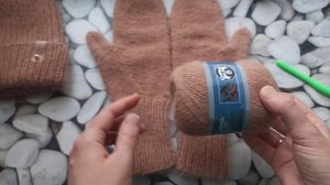 Как связать шапку из пуха норки // Как связать варежки из пуха норки