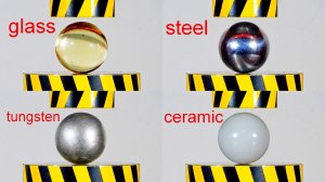 HYDRAULIC PRESS VS BALLS FROM DIFFERENT MATERIALS 2