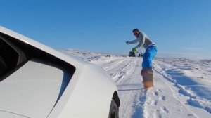 Сноубординг на Lamborghini Huracan!
