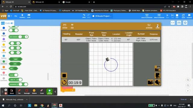 VEXcode VR   Drawing a circle Variables- Block and Python