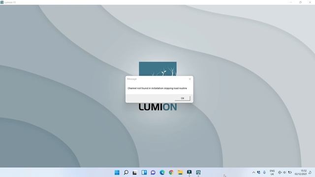 How to fix the error “Channel not found in installation skipping load routine” while opening Lumion