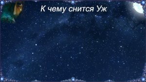 К чему снится Уж (Сонник)