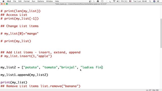 #3 Python Data Types: Lists & Tuples In Telugu ||Python Beginner Tutorial|| Learn Python Programmin
