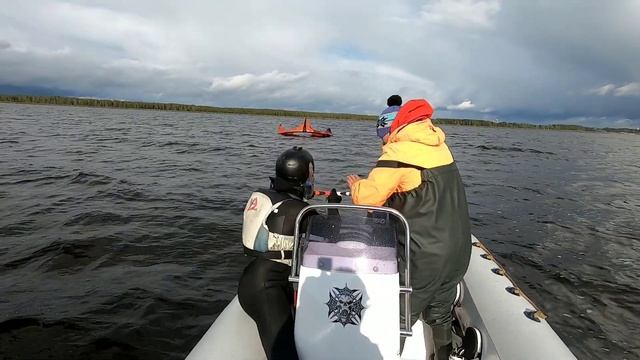 Как запустить кайт с катера в слабый ветер. Тест Slingshot Ghost 17m.