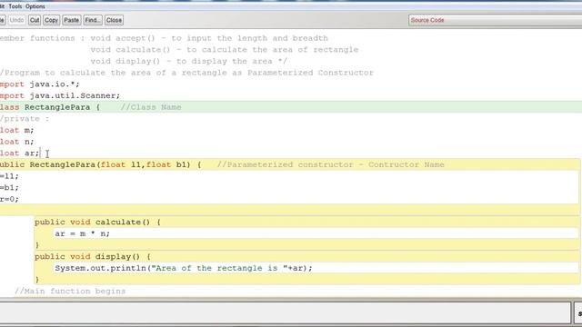 PARAMETERIZED CONSTRUCTOR AREA OF RECTANGLE || JAVA CLASS by ASHISH смотреть онлайн