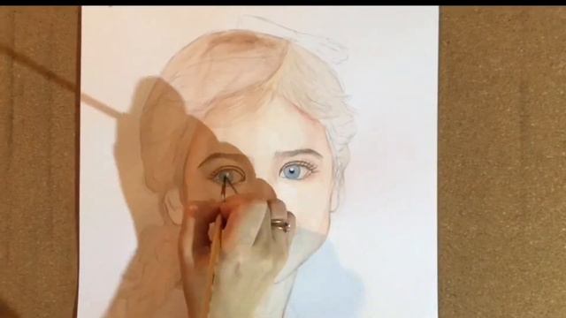 Как нарисовать портрет акварелью часть 1 смотреть онлайн