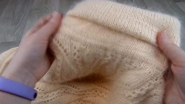 Процессы вязания спицами. Капюшон/капор/ кардиган/ кофта/ шарф снуд/ реглан сверху. Обзор смотреть онлайн