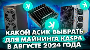 КАКОЙ АСИК ВЫБРАТЬ ДЛЯ МАЙНИНГА KASPA В АВГУСТЕ 2024 ГОДА