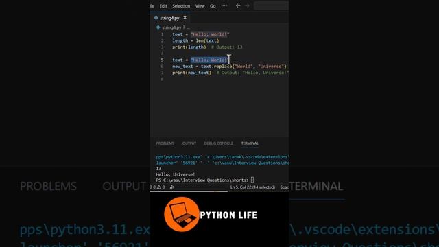 String Method Replace in Python Telugu | Python Beginners in Telugu